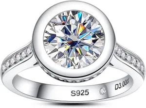 Moissanite Engagement Rings 3-5cttw Pear/Emerald/Marquise/Round/Cushion/Heart/Oval Cut D Color VVS1 S925 Sterling Silver Promise Wedding Rings for Women with Certificate Elegant Gift Packed