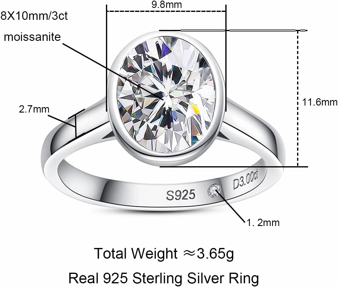 Moissanite Engagement Rings 3-5cttw Pear/Emerald/Marquise/Round/Cushion/Heart/Oval Cut D Color VVS1 S925 Sterling Silver Promise Wedding Rings for Women with Certificate Elegant Gift Packed