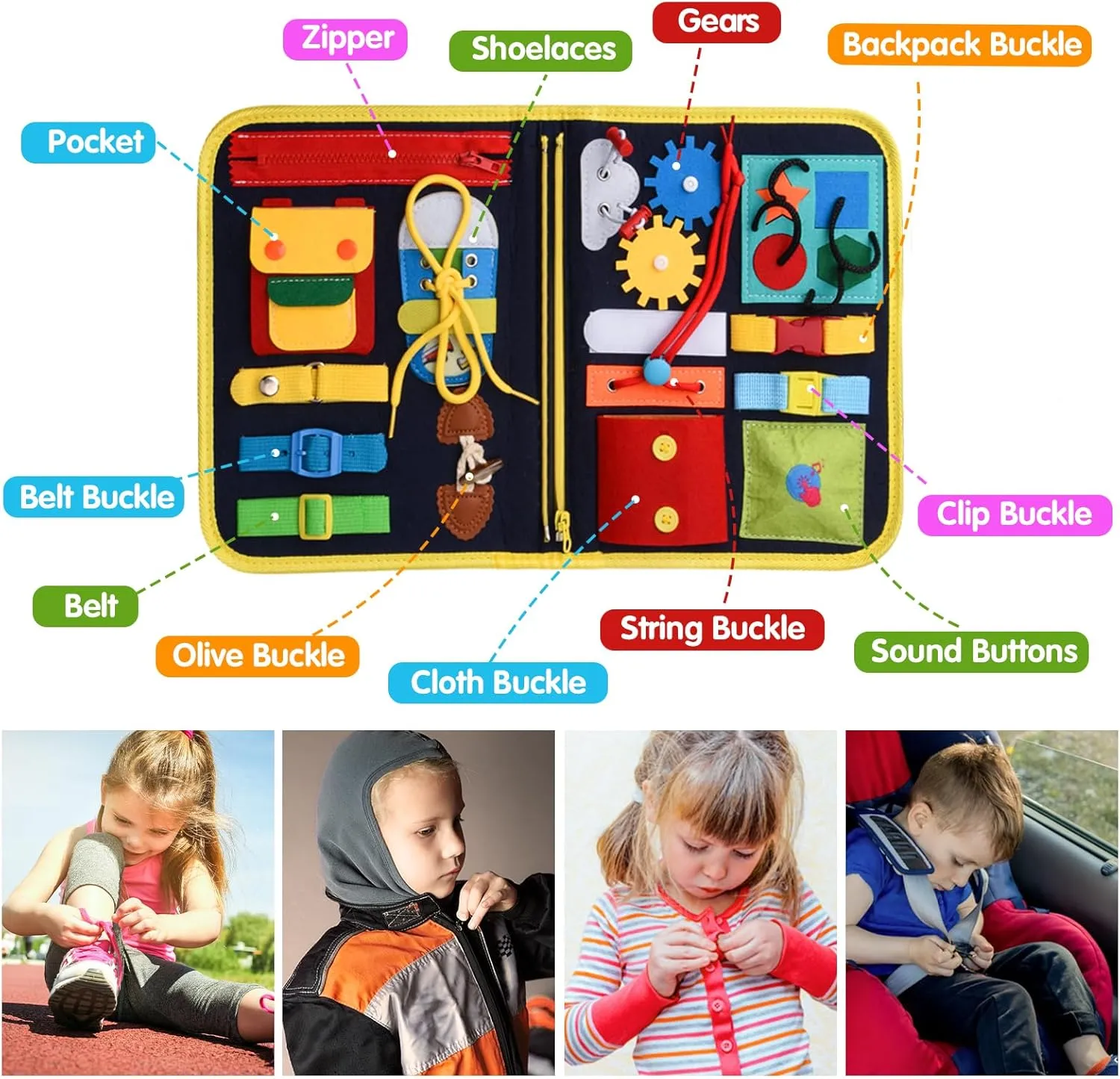 Montessori Busy Board for Toddlers 1 2 3 4 Year Old Boys & Girls, STEM Sensory Toys with Cosmic Exploration Activities Educational Travel Game Busy Book for Fine Motor Skills & Birthday Gift