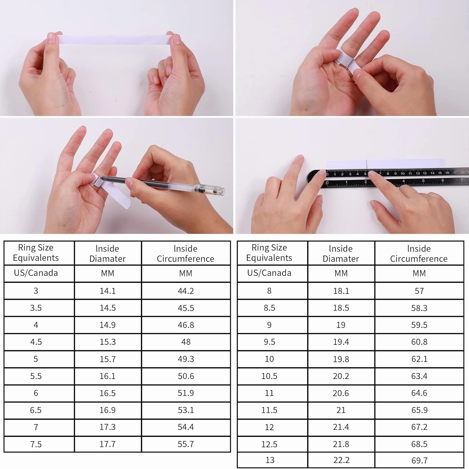 MOOSEA Round Moissanite Rings for Women, 1-3ct D Color VVS1 Clarity Lab Created Ring 925 Sterling Silver Marquise and Round Side Stone Moissanite Engagement Rings for Women Jewelry Gifts for Her