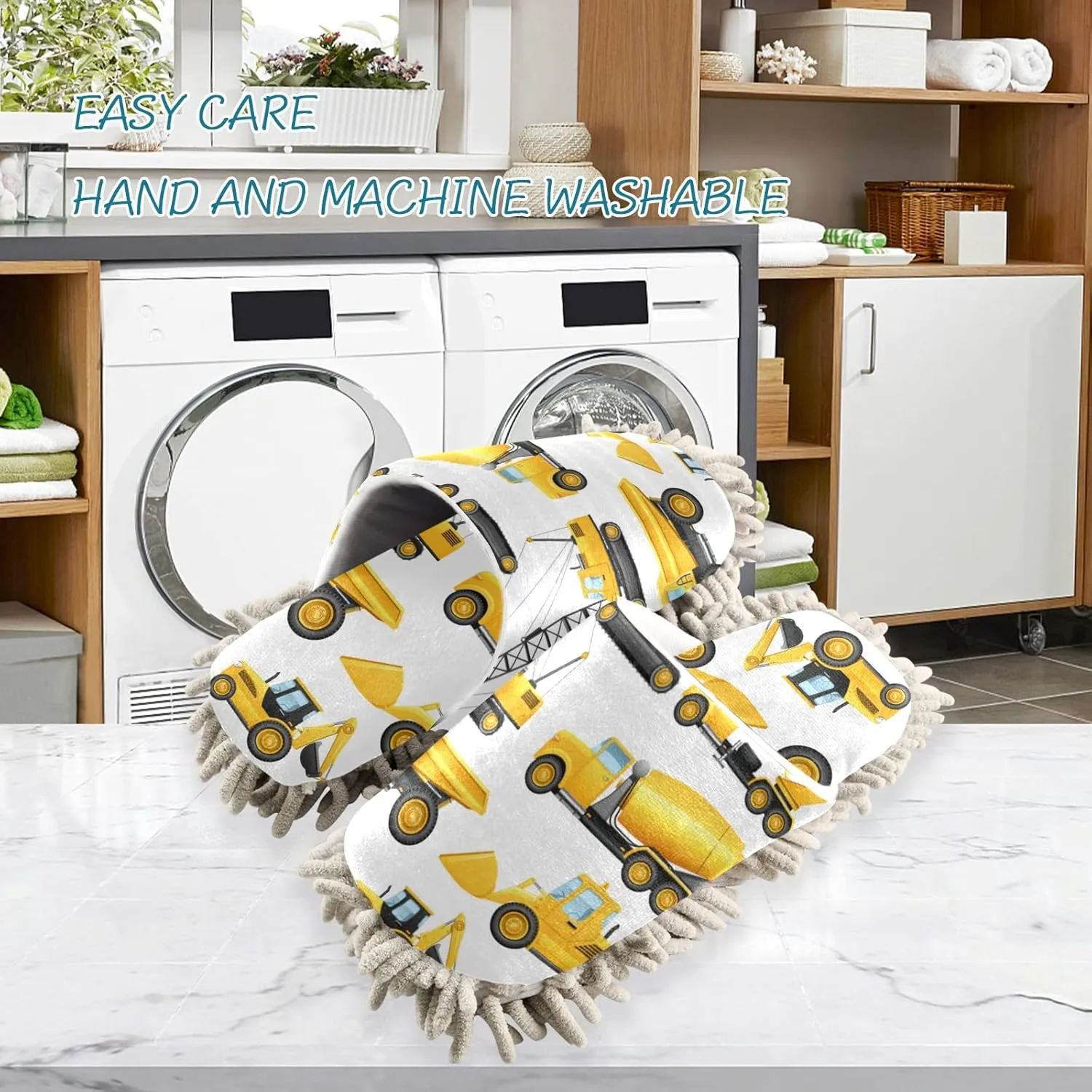 Mop Slippers Shoes, Unisex Cleaning House Slippers Spa Dusting Slippers M-L