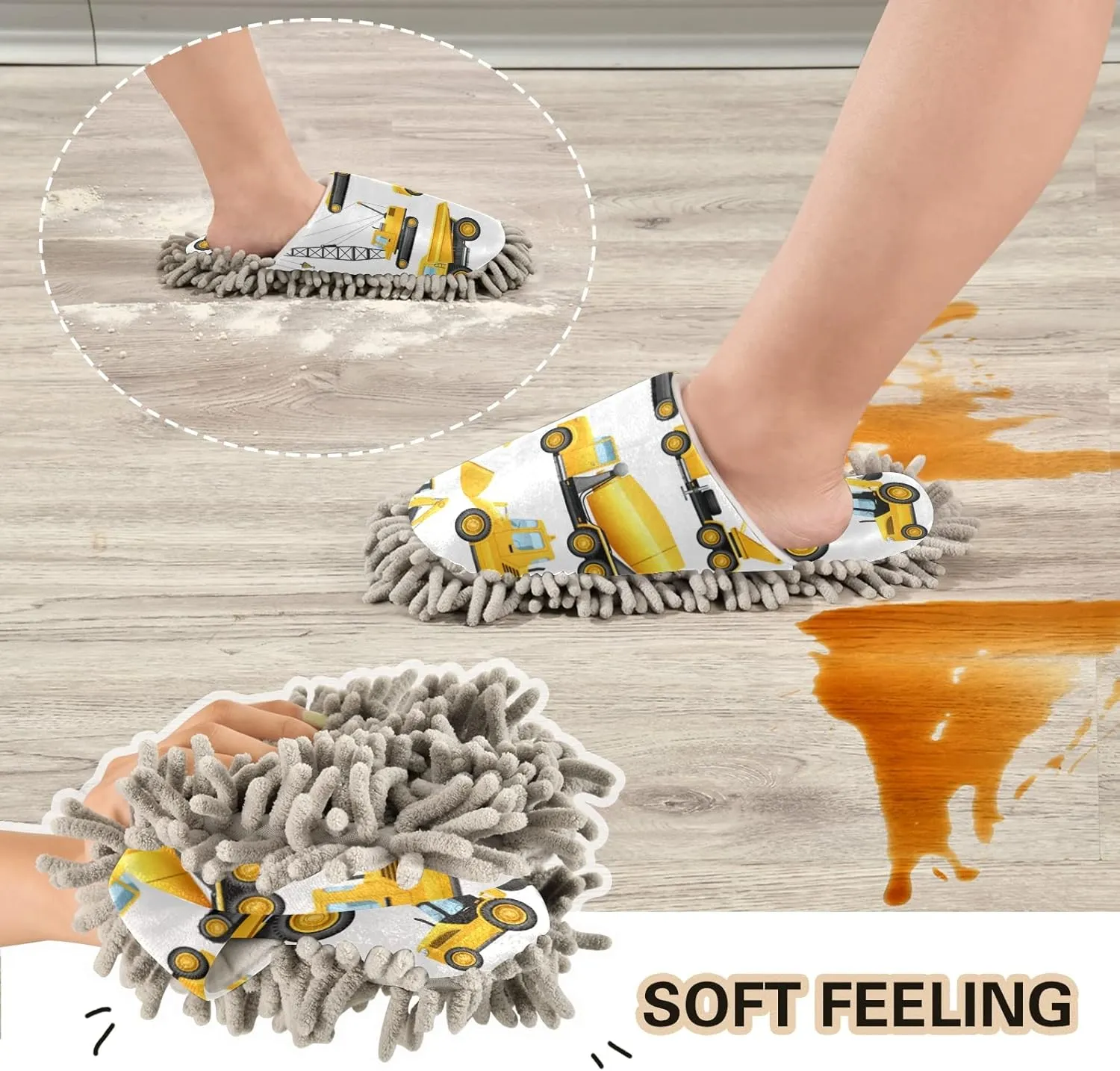 Mop Slippers Shoes, Unisex Cleaning House Slippers Spa Dusting Slippers M-L