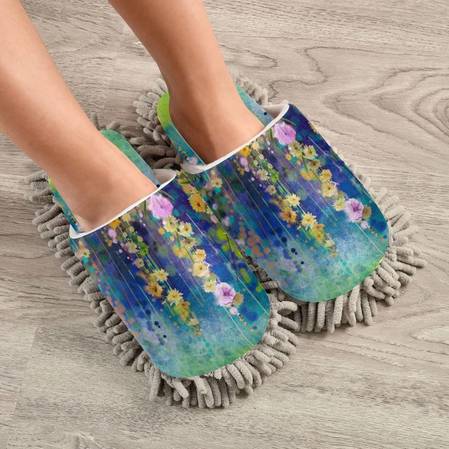 Mop Slippers Shoes, Unisex Cleaning House Slippers Spa Dusting Slippers M-L