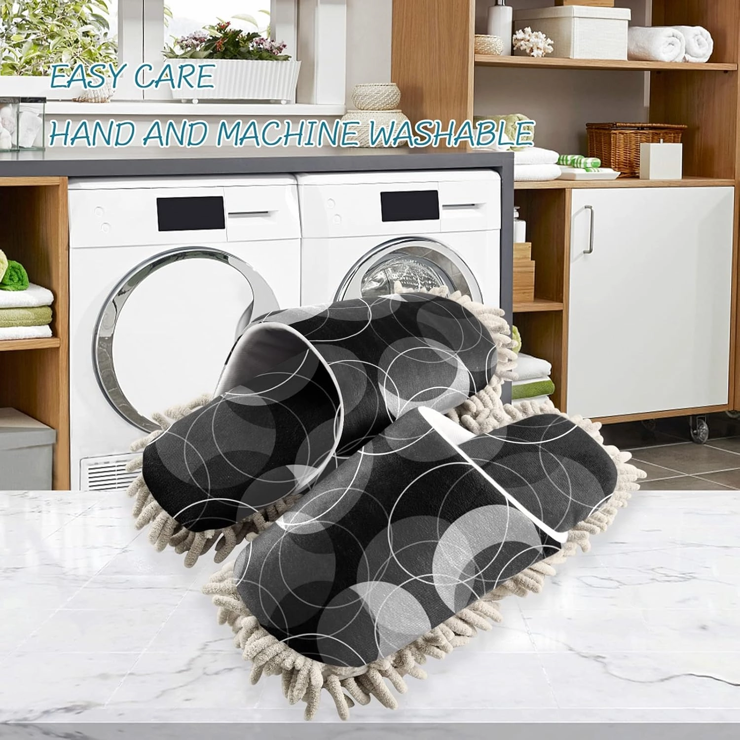 Mop Slippers Shoes, Unisex Cleaning House Slippers Spa Dusting Slippers M-L