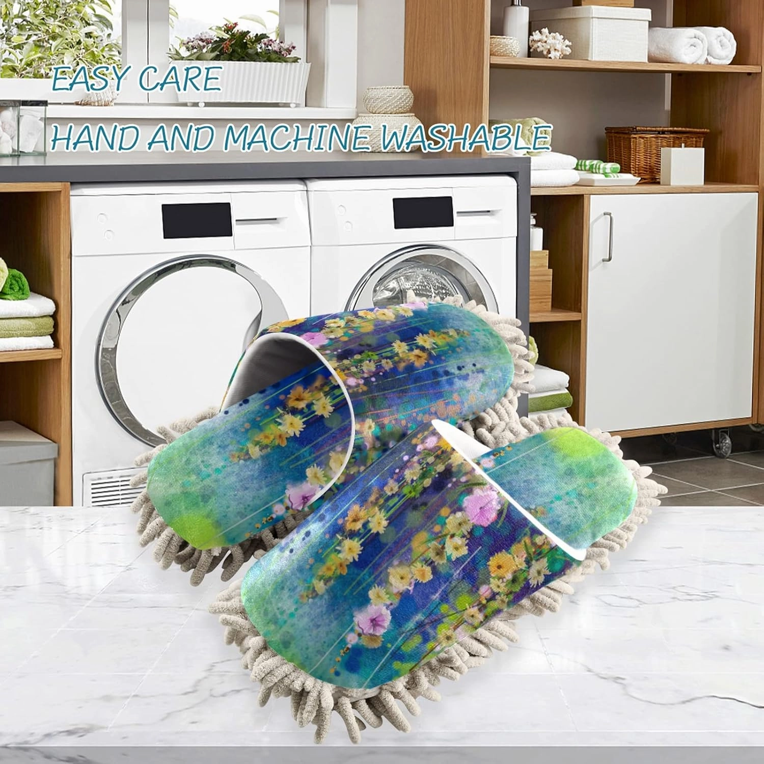 Mop Slippers Shoes, Unisex Cleaning House Slippers Spa Dusting Slippers M-L