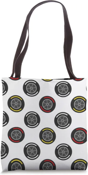 Motorsports Racing Red Yellow White Compound Tyres Pattern Tote Bag