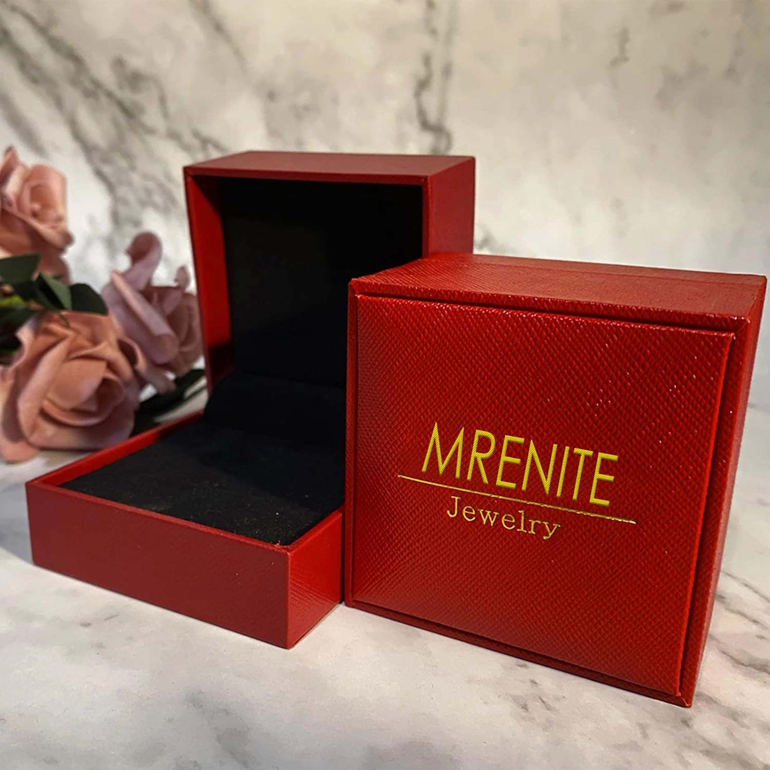 MRENITE 2CT Crushed Ice Cut Ring Crushed Ice Cushion Cut Halo Engagement Ring for Women Silver Solid 10/14/18K Gold Free Engraving Name Wedding Anniversary Band