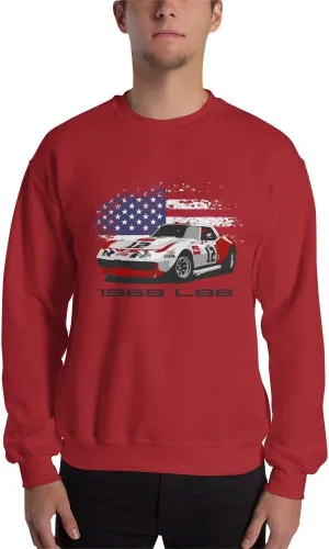 Muscle Car 1968 Chevy Vette L88 Owens Corning #12 Race Car Sweatshirt White