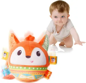 Musical Crawling Dancing Baby Toy 0-6 Months, Tummy Time Sensory Interactive Talk Toys,Plush Stuffer Animal Toys, Learning Bouncing Ball toy for Infant 0-3 6-12 18 Month Newborn Gifts for Toddler 1-2