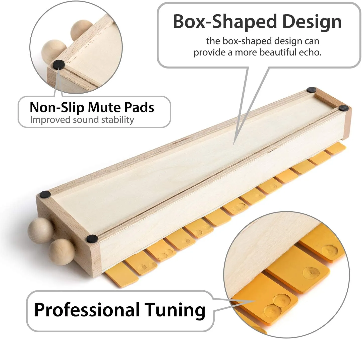 MUSICUBE 13 Keys Xylophone for Kids Wooden Xylophone Musical Instrument with Mallets Glockenspiel Instrument Educational Sensory Musical Toys Christmas Gift Choice for Boys Girls Aged 3 