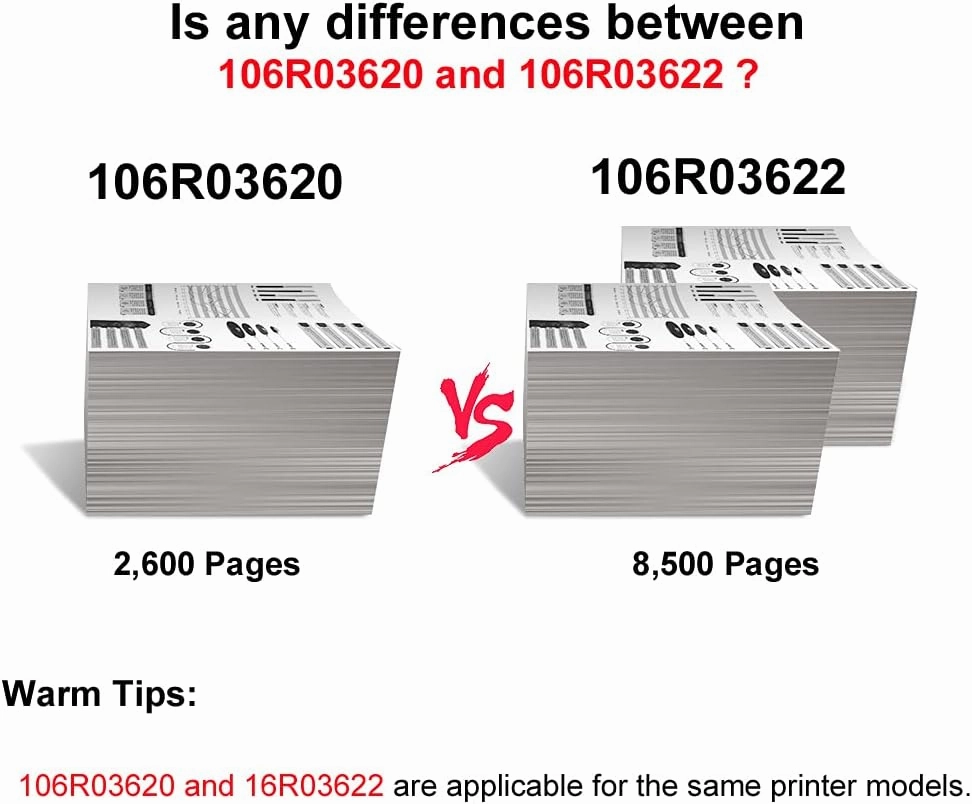 MxVol Compatible Xerox WorkCentre 3335 3345 Phaser 3330 106R03622 Toner Cartridge use for Xerox 3335 3335/DNI 3345 3345/DNI 3330 3330/DNI Printer, High Capacity 8,500 Pages (1-Pack, Black)