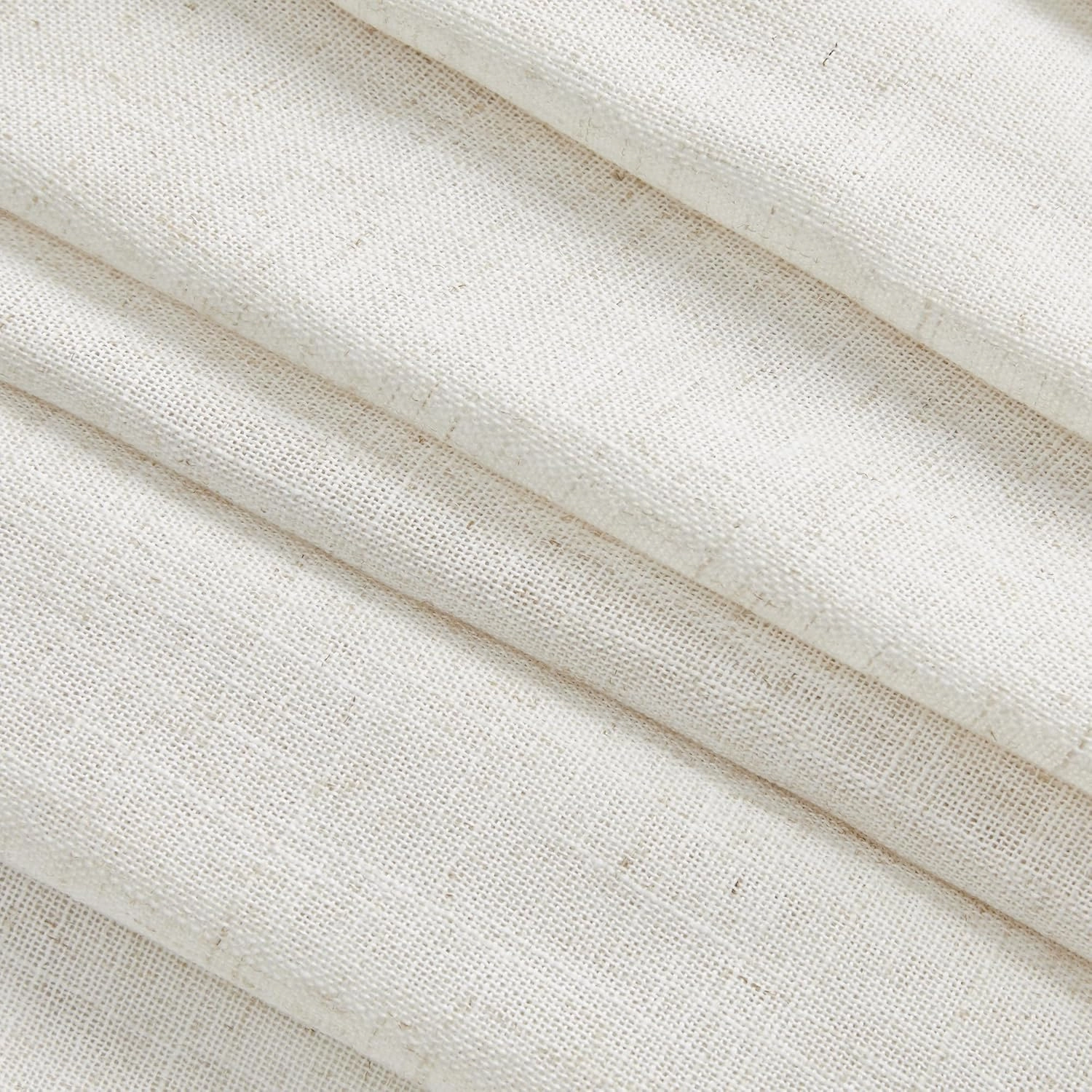 MYSKY HOME Linen Curtains for Living Room, Natural Semi Sheer Curtains & Drapes 84 inches Length 2 Panels Set Farmhouse Country Boho Style Back Tab Draperies for Sliding Glass Door, 50" Wide, Linen