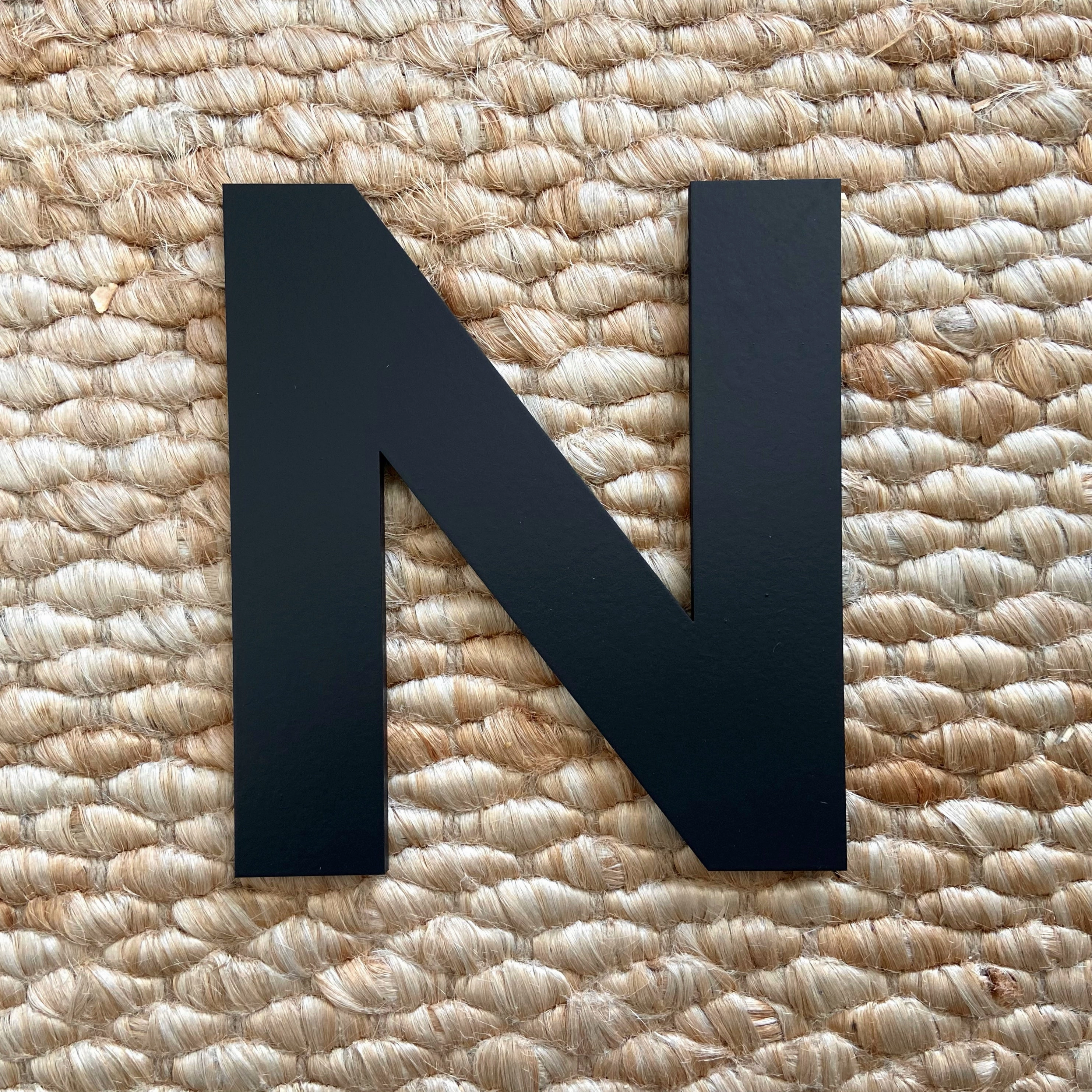 N - 7” Letter Painted Black Alphabet Letters