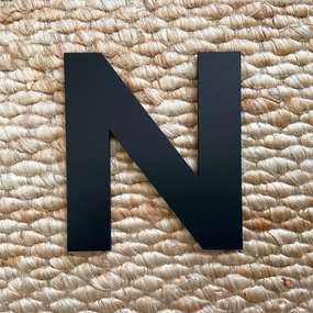 N - 7” Letter Painted Black Alphabet Letters