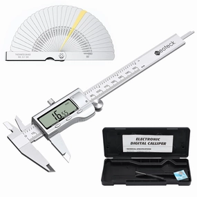 Neoteck 6 inch Digital Caliper and Feeler Gauge Set Stainless Steel LCD Display Digital Caliper Measuring Tool with Fraction/Inch/MM Conversion Used for Inside,Outside Diameter,Depth,Step Measurement