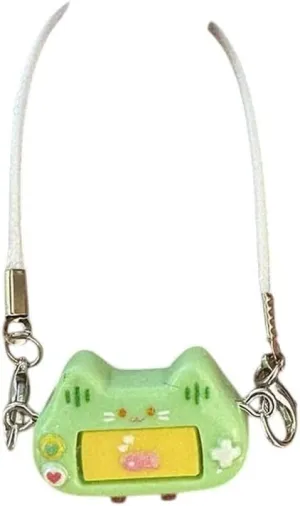 New 2025 Cartoon Game Console Cat Eating Fish Key Chain Doll House Mini Model Accessories Miniature Decoration Keychain Charms Pendant Jewelry Fashion Trendy Creative Gift