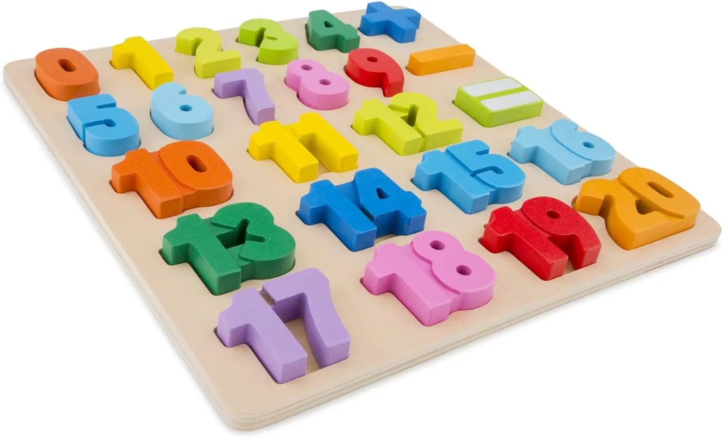 New Classic Toys Number Puzzle Educational Wooden Toys for 2 Year Old Boy and Girl Toddlers Learn How to Count