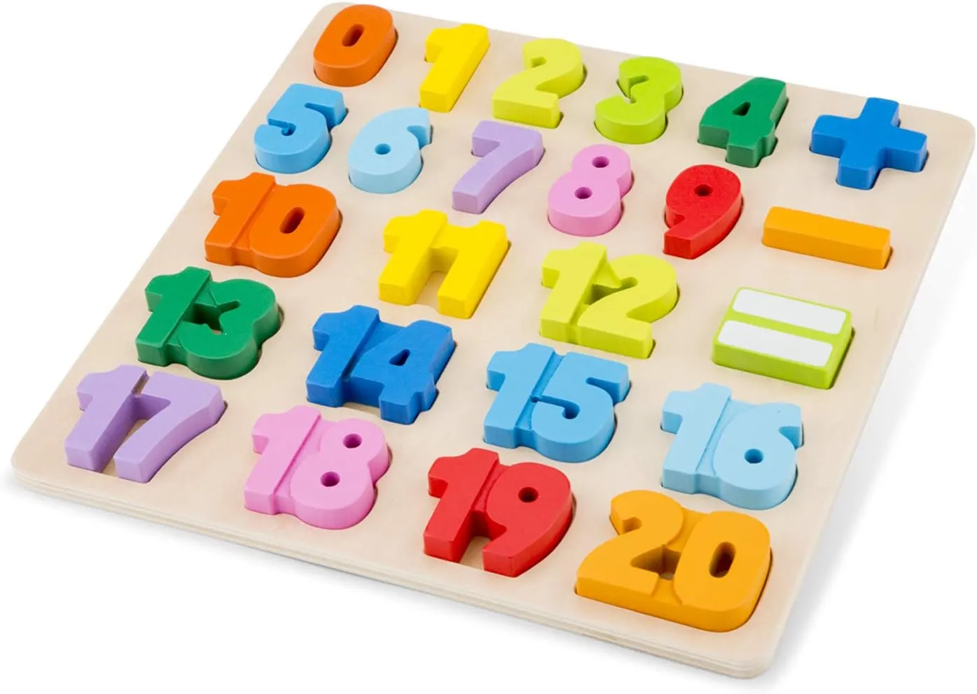 New Classic Toys Number Puzzle Educational Wooden Toys for 2 Year Old Boy and Girl Toddlers Learn How to Count