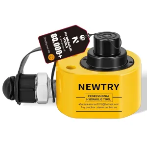 NEWTRY Hydraulic Ram Jack 10T Hydraulic Cylinder Low Profile Ram Jack Multi-Section 1” Stroke Lifting Cylinder Mini Portable for Machinery, Bridge, Construction
