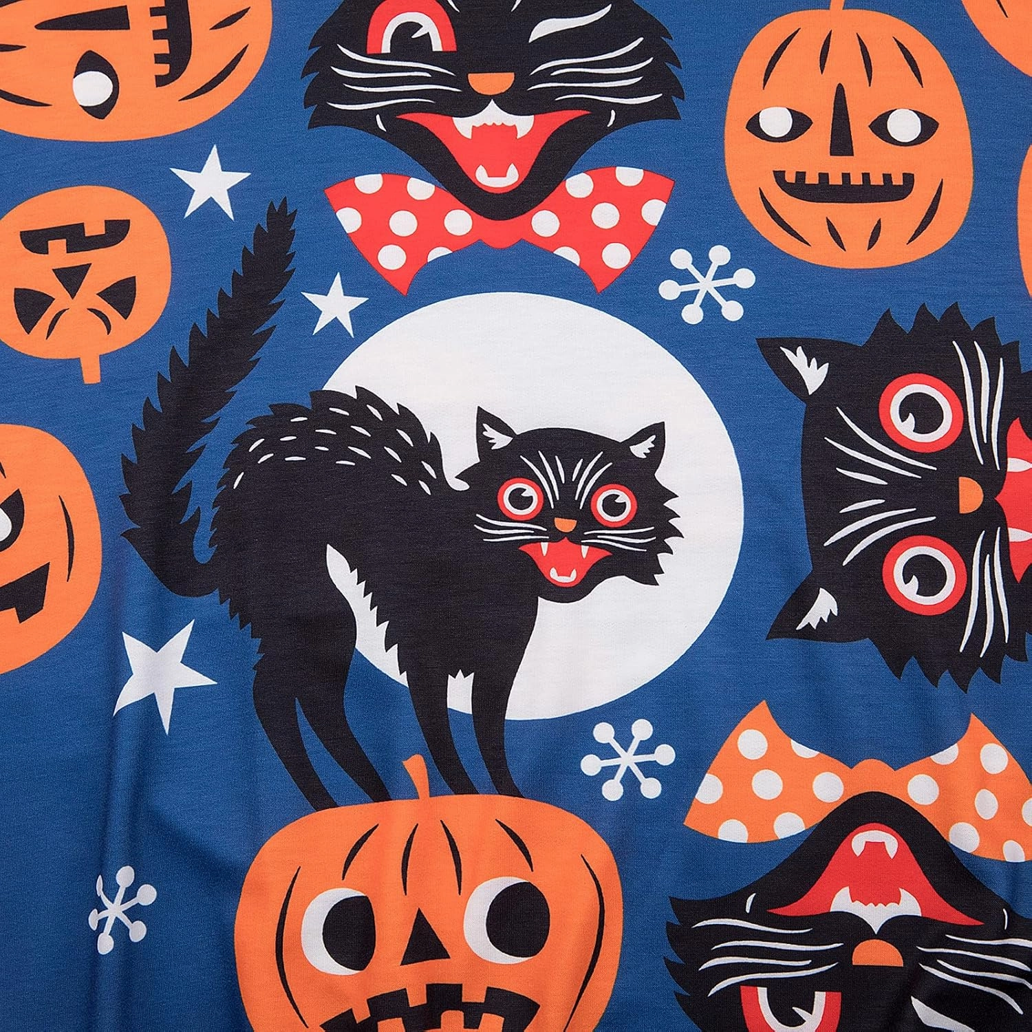 Neyaolk Pumpkin-Sweatshirt Halloween Crewneck Shirt - Cats Graphic Printed Long Sleeve Loose Pullover Top