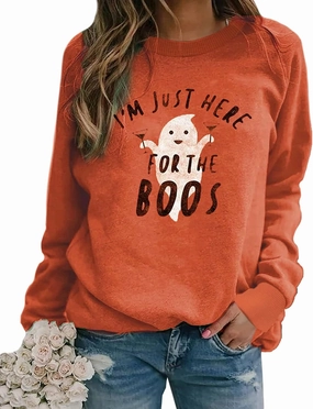 Neyaolk Pumpkin-Sweatshirt Halloween Crewneck Shirt - Cats Graphic Printed Long Sleeve Loose Pullover Top
