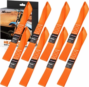 Nilight Soft Loop 1.7”×17" Motorcycle Tie Down Straps Heavy Duty 12000Lbs Max Break Strength for Securing ATV UTV Kayak Moving Cargo (8PK-Orange)