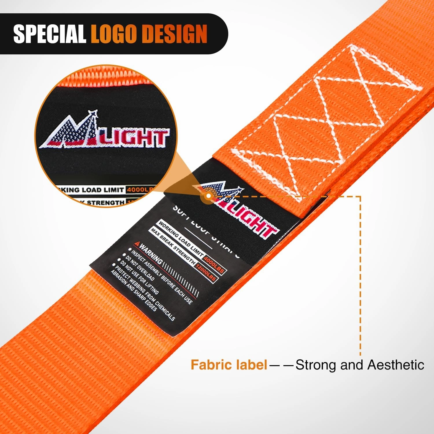 Nilight Soft Loop 1.7”×17" Motorcycle Tie Down Straps Heavy Duty 12000Lbs Max Break Strength for Securing ATV UTV Kayak Moving Cargo (8PK-Orange)