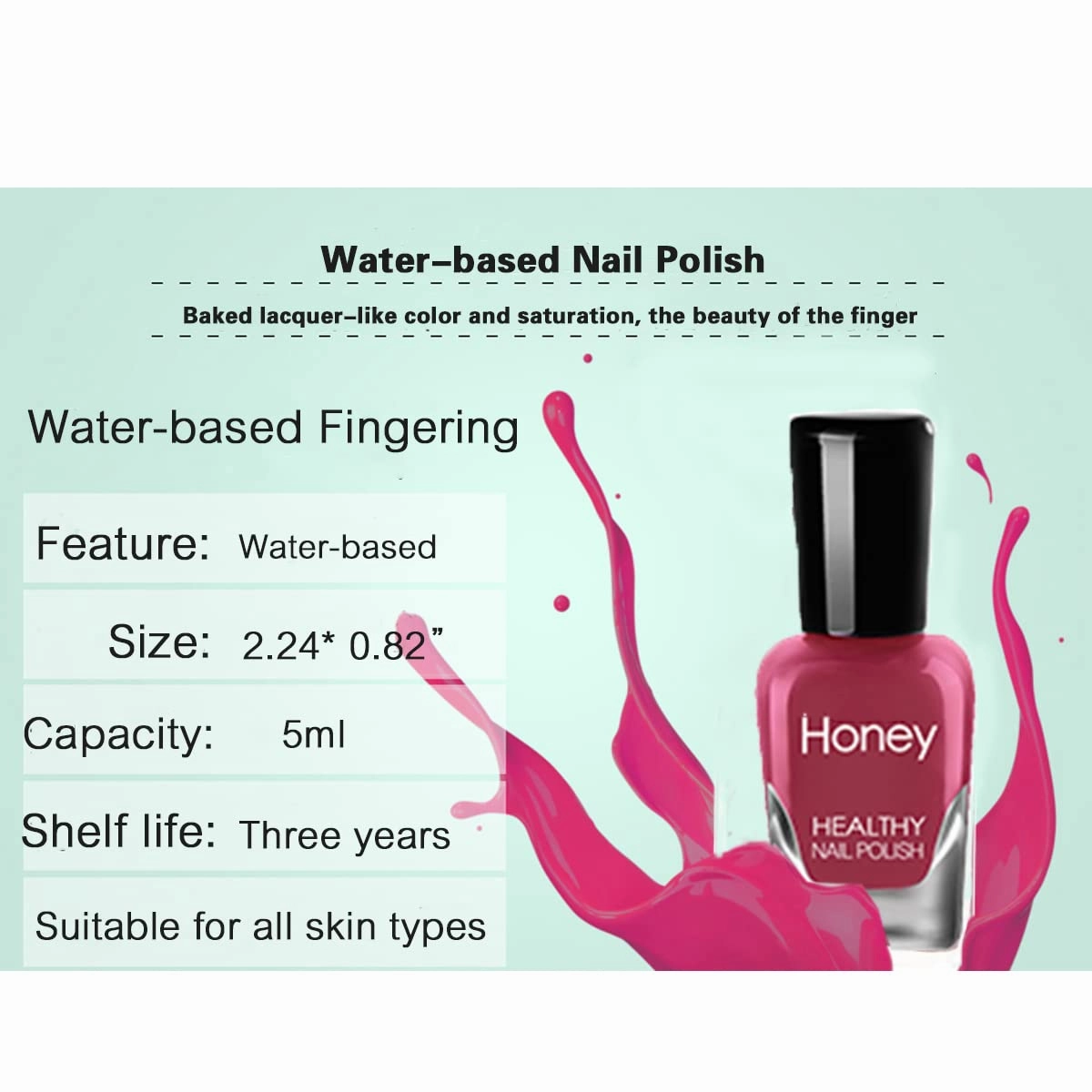 Non Toxic Nail Polish Set, Easy Peel Off and Fast Dry NailPolish Set for Pack, Eco Friendly & Organic Water Based Nail Polish for Women,Teens (18 Bottles)
