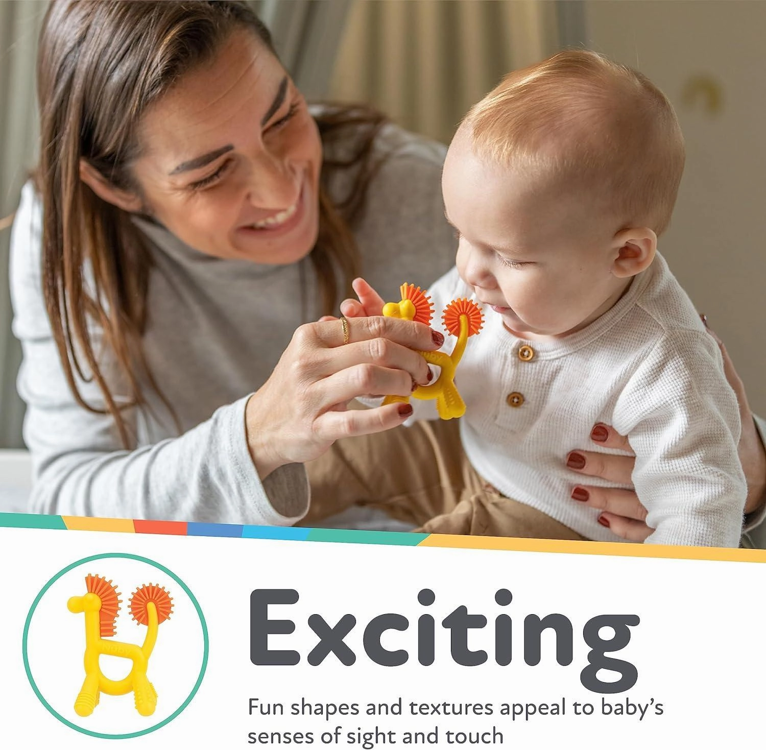 Nuby Geo Zoos 100% Baby Silicone Teether
