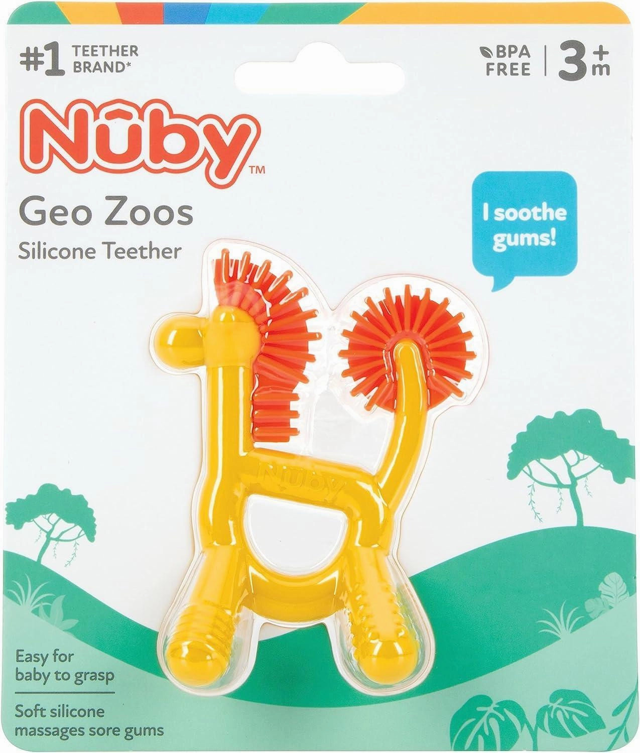 Nuby Geo Zoos 100% Baby Silicone Teether