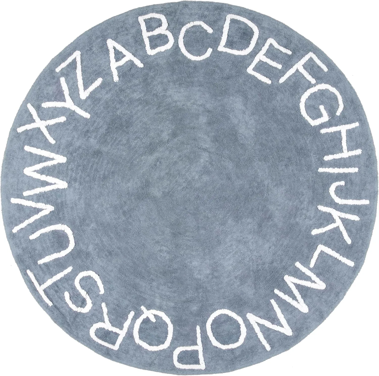 nuLOOM Kids Washable Round Alphabet Area Rug, 4' Round, Blue