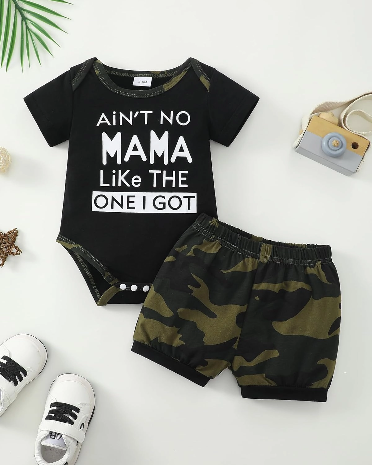 NZRVAWS Newborn Baby Boy Clothes Letter Printed Romper Shorts Summer Infant Outfits Camo Clothing Set 0 3 6 9 12 Months