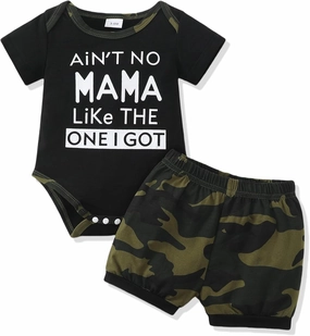 NZRVAWS Newborn Baby Boy Clothes Letter Printed Romper Shorts Summer Infant Outfits Camo Clothing Set 0 3 6 9 12 Months