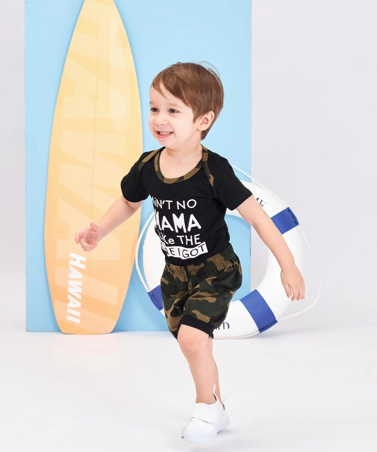 NZRVAWS Newborn Baby Boy Clothes Letter Printed Romper Shorts Summer Infant Outfits Camo Clothing Set 0 3 6 9 12 Months