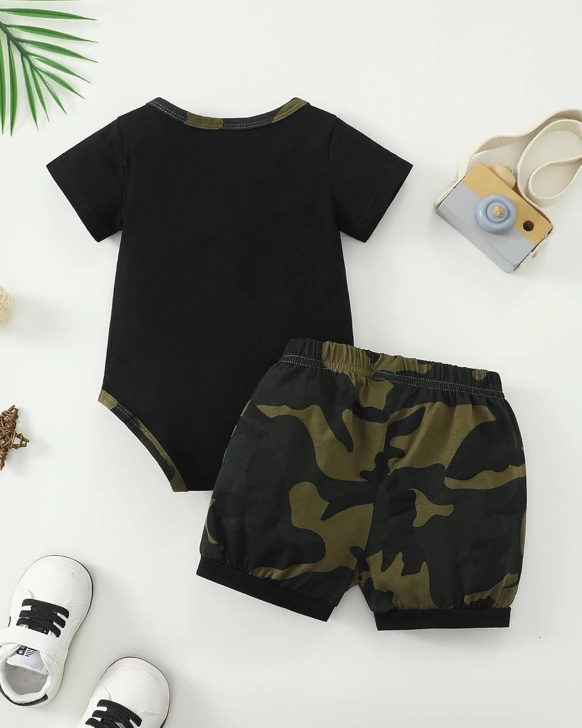 NZRVAWS Newborn Baby Boy Clothes Letter Printed Romper Shorts Summer Infant Outfits Camo Clothing Set 0 3 6 9 12 Months