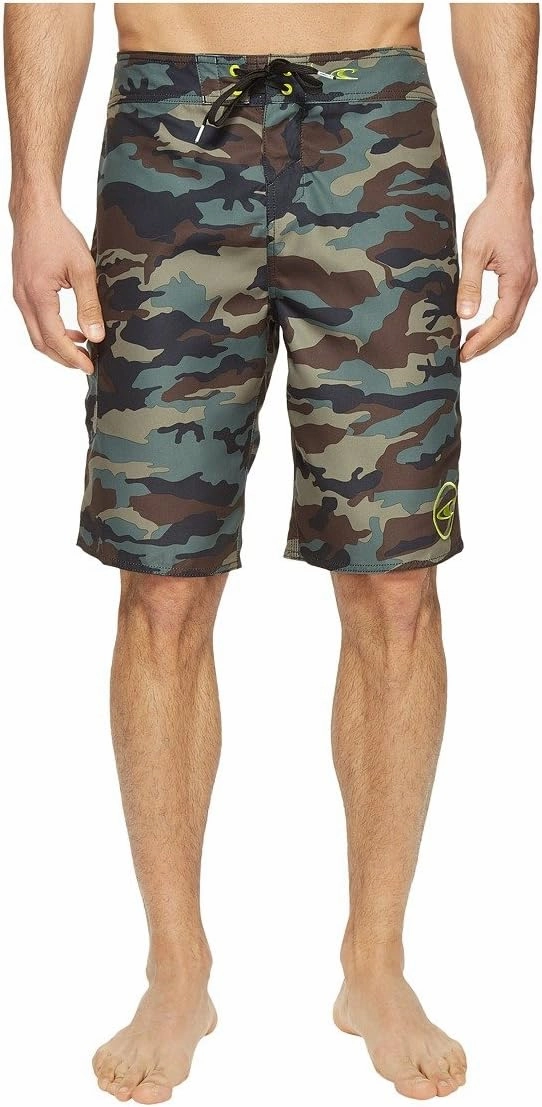 O'NEILL Men's 21 Inch Geo Print Boardshorts - Water Resistant Swim Trunks for Men with Quick Dry Stretch Fabric and Pockets