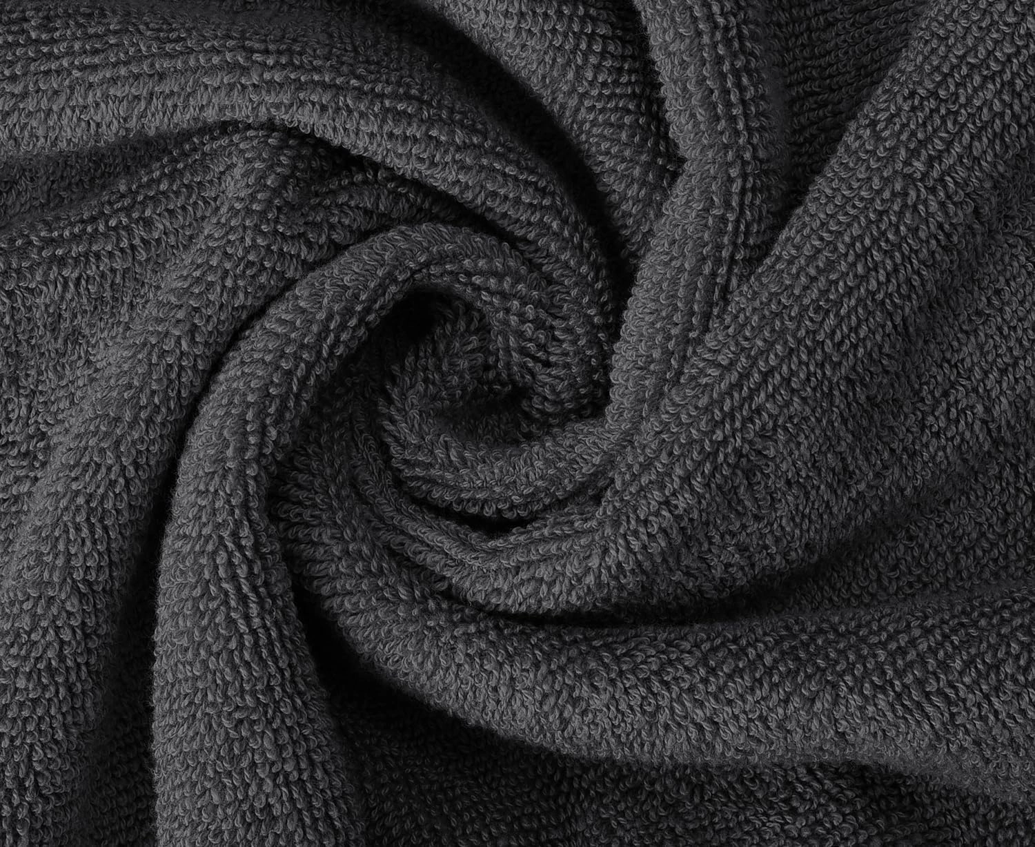 Oakias Premium Towel Set 600 GSM 6 Piece Dark Grey - 100% Ring Spun Cotton Highly Absorbent Towels Set - Super Soft Bathroom Towel Set - Hotel Quality Double Stitched Hem - Ideal for Hotels, Spa, Gyms