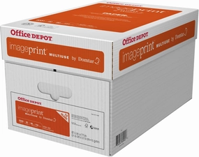 Office Depot ImagePrint FSC Certified Multiuse Paper by Domtar, 8 1/2in x 11in, 20 Lb, White, 500 Sheets Per Ream, Case Of 10 Reams, 1821