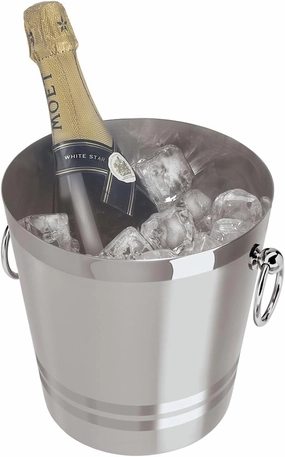 OGGI Stainless Steel Champagne Bucket - Large Ice Bucket with Elegant & Classic Handles - Great for Home Bar, Chilling Champagne and Sparkling Wine - 4.25 qt / 4 lt