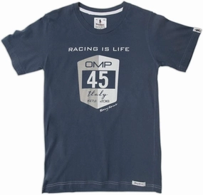 OMP Racing Spirit Racing-is-Life Tee (Size: Small, Slate)