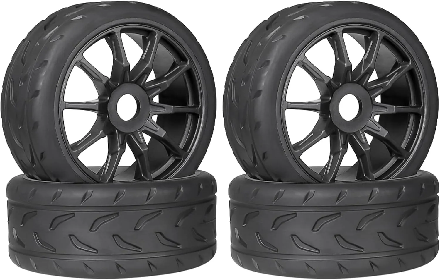 On Road Tire Tyre 17mm Wheel Rims for Arrma 1/7 Infraction Limitless Felony FS Racing Model GT RC Car Upgrade On Road Tyre 4Pcs One Set(4 Small Black)
