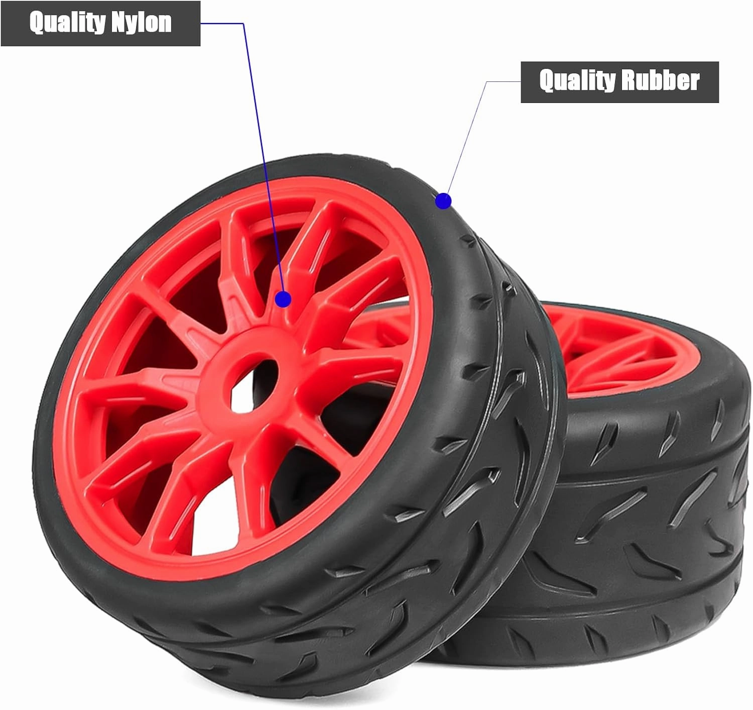 On Road Tire Tyre 17mm Wheel Rims for Arrma 1/7 Infraction Limitless Felony FS Racing Model GT RC Car Upgrade On Road Tyre 4Pcs One Set(4 Big)