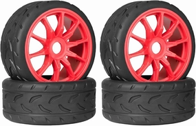 On Road Tire Tyre 17mm Wheel Rims for Arrma 1/7 Infraction Limitless Felony FS Racing Model GT RC Car Upgrade On Road Tyre 4Pcs One Set(4 Big)