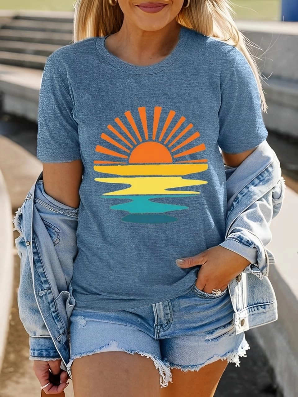 Outdoor Shirts for Women Retro Graphic Print Hiking Mountain T Shirts Summer Comfort Beach Hiking Workout Tee Tops