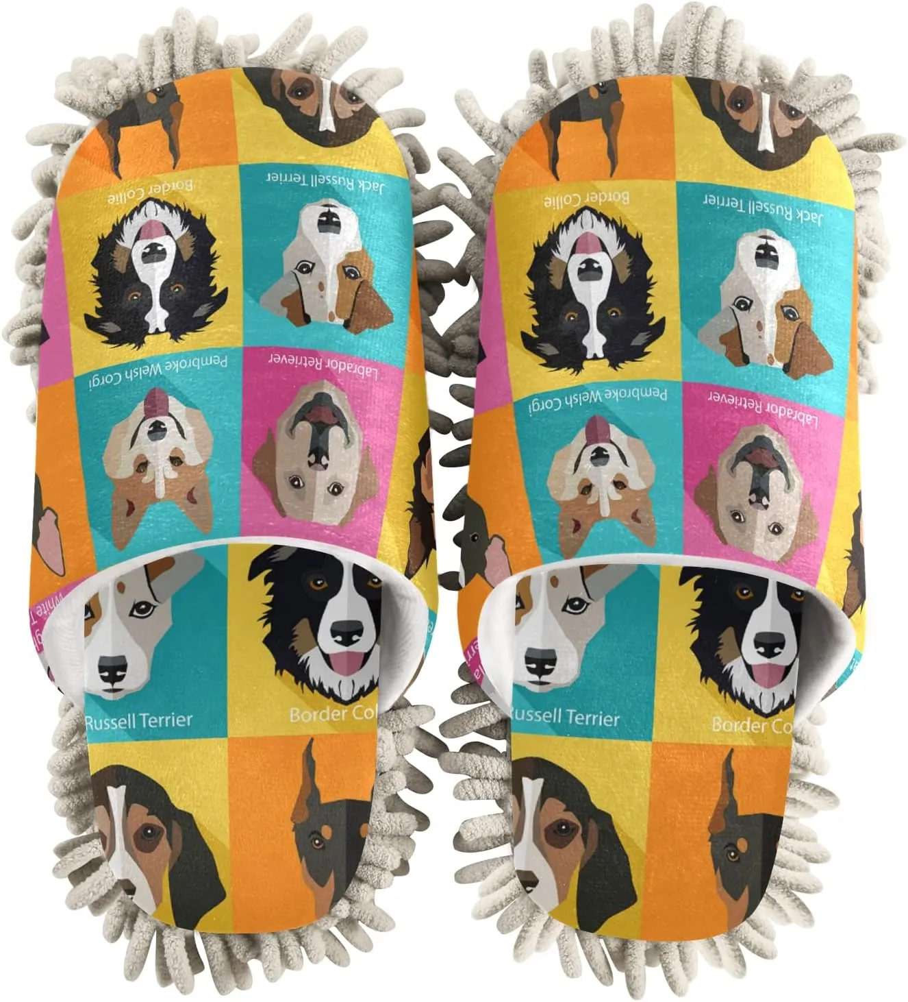 Oyihfvs Mop Slippers Shoes, Unisex Cleaning House Slippers Spa Dusting Slippers M-L