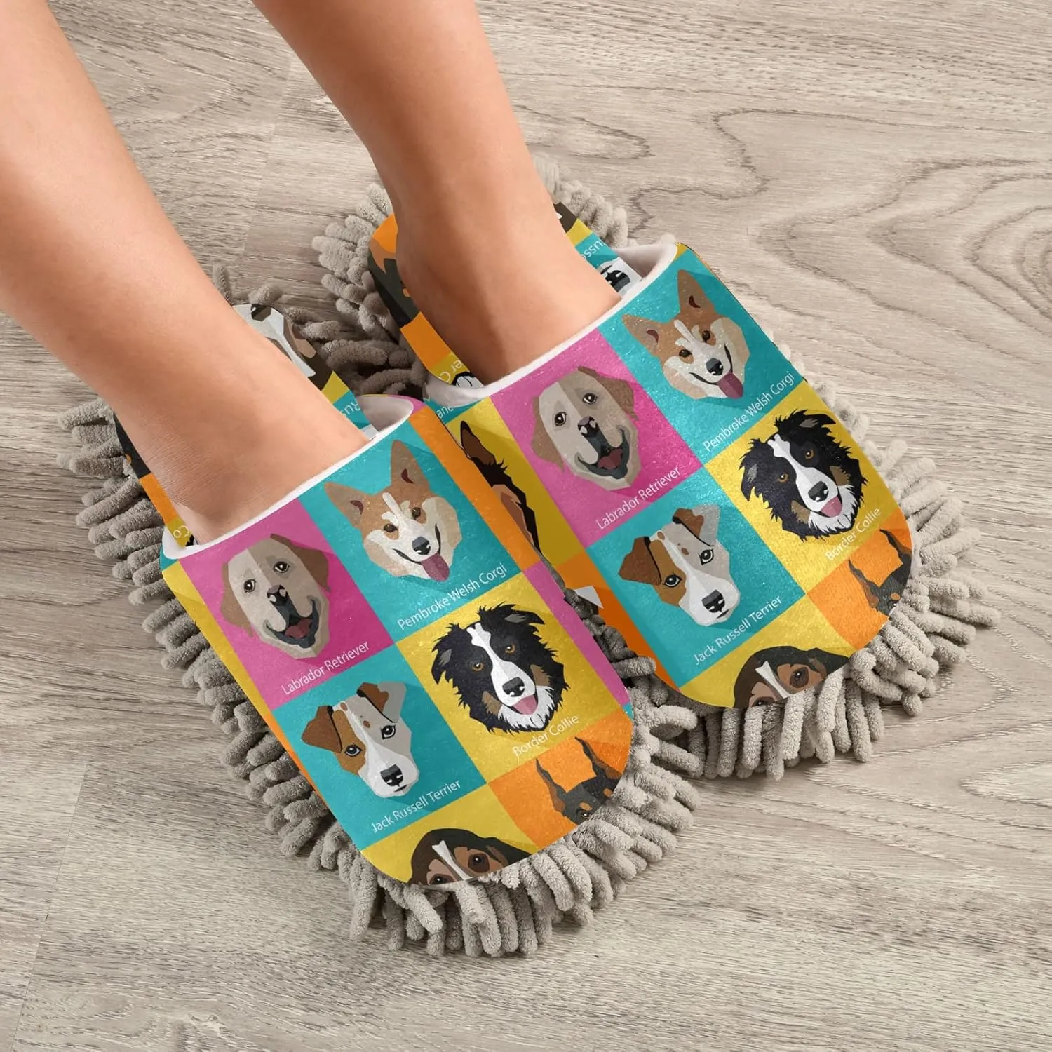 Oyihfvs Mop Slippers Shoes, Unisex Cleaning House Slippers Spa Dusting Slippers M-L