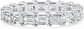 P3 POMPEII3 Pompeii 3-6 Ct East West Emerald Cut Diamond Eternity Wedding Ring 14k Gold Lab Grown - Size 4.5 (F/G,VS1-VS2)