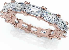 P3 POMPEII3 Pompeii 3-6 Ct East West Emerald Cut Diamond Eternity Wedding Ring 14k Gold Lab Grown - Size 8 (F/G,VS1-VS2)
