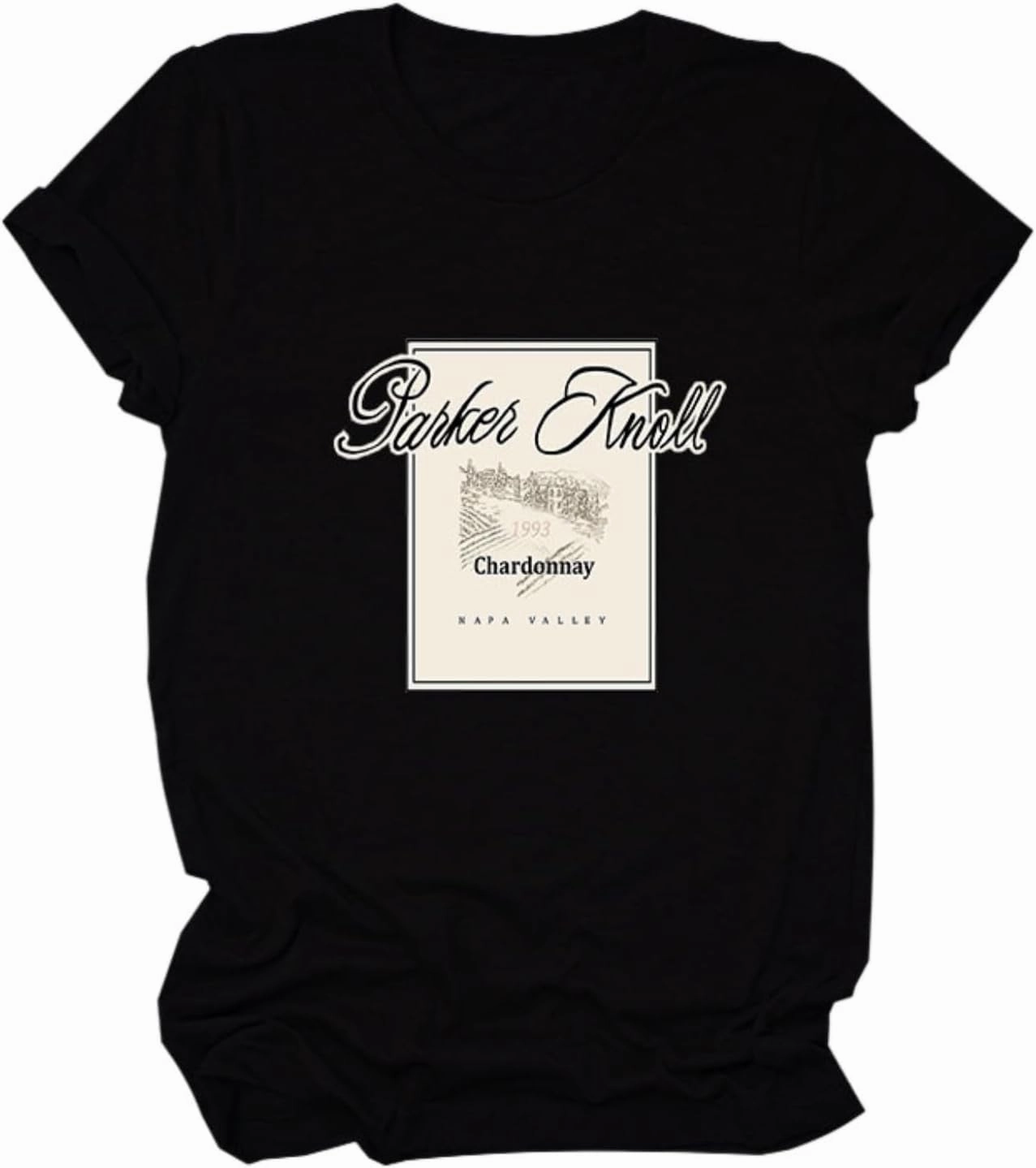 Parker Knoll Vineyard T-Shirts, Short Sleeve Shirt Crewneck Cotton Tops for Women