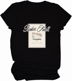 Parker Knoll Vineyard T-Shirts, Short Sleeve Shirt Crewneck Cotton Tops for Women
